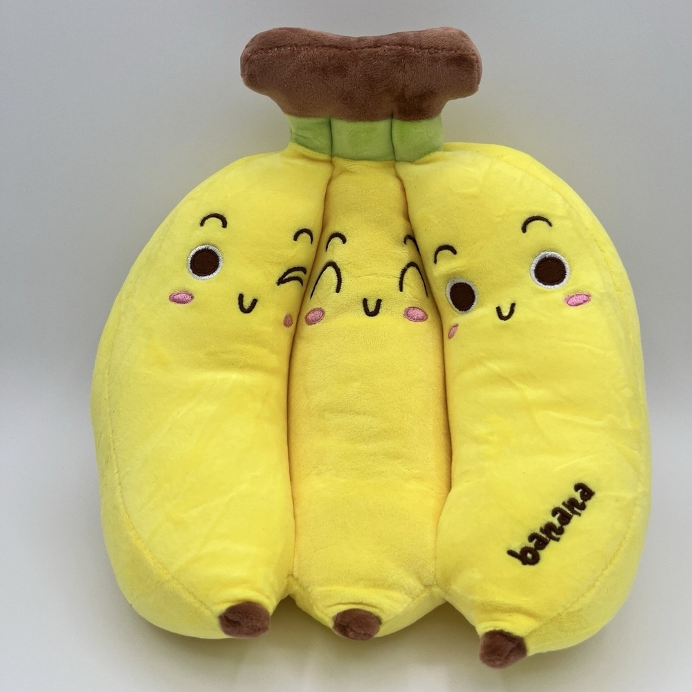 Banana Bunch 10" Plush Yellow Soft Stuffed Fruit